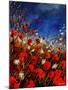 Red Poppies Against A Stormy Sky-Pol Ledent-Mounted Art Print