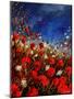 Red Poppies Against A Stormy Sky-Pol Ledent-Mounted Art Print