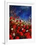 Red Poppies Against A Stormy Sky-Pol Ledent-Framed Art Print