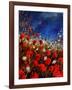 Red Poppies Against A Stormy Sky-Pol Ledent-Framed Art Print