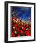 Red Poppies Against A Stormy Sky-Pol Ledent-Framed Art Print