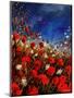 Red Poppies Against A Stormy Sky-Pol Ledent-Mounted Art Print