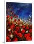 Red Poppies Against A Stormy Sky-Pol Ledent-Framed Art Print