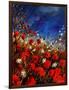 Red Poppies Against A Stormy Sky-Pol Ledent-Framed Art Print