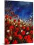 Red Poppies Against A Stormy Sky-Pol Ledent-Mounted Art Print