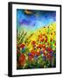 Red Poppies and Bluebells-Pol Ledent-Framed Art Print