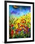 Red Poppies and Bluebells-Pol Ledent-Framed Art Print