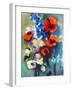 Red Poppies and Delphinium-Franz Aumueller-Framed Art Print