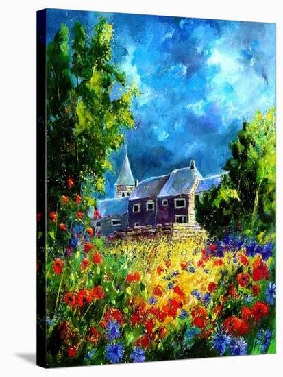Red Poppies in Awagne-Pol Ledent-Stretched Canvas