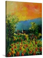 Red Poppies in Houyet-Pol Ledent-Stretched Canvas