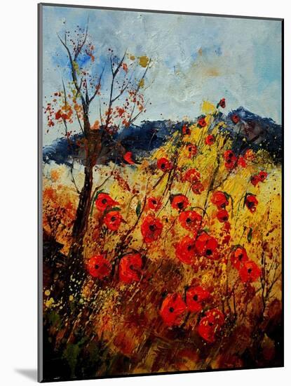 Red Poppies in Provence 45-Pol Ledent-Mounted Art Print