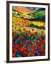 Red poppies in Tuscany (Italy)-Pol Ledent-Framed Art Print