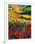 Red poppies in Tuscany (Italy)-Pol Ledent-Framed Art Print