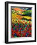 Red poppies in Tuscany (Italy)-Pol Ledent-Framed Art Print