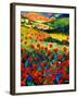 Red poppies in Tuscany (Italy)-Pol Ledent-Framed Art Print