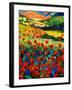 Red poppies in Tuscany (Italy)-Pol Ledent-Framed Art Print