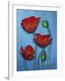 Red Poppies on Blue-Cherie Roe Dirksen-Framed Giclee Print