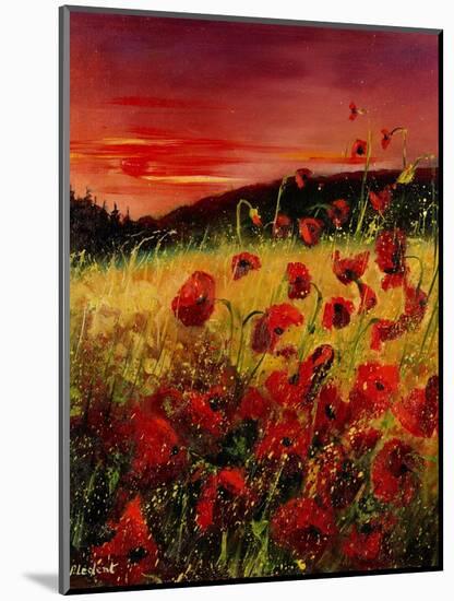 Red Poppies Sunset-Pol Ledent-Mounted Art Print