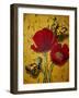 Red Poppies with Yellow Butterflies-Cherie Roe Dirksen-Framed Giclee Print