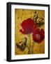 Red Poppies with Yellow Butterflies-Cherie Roe Dirksen-Framed Giclee Print