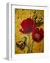 Red Poppies with Yellow Butterflies-Cherie Roe Dirksen-Framed Giclee Print