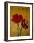 Red Poppies with Yellow Butterfly-Cherie Roe Dirksen-Framed Giclee Print