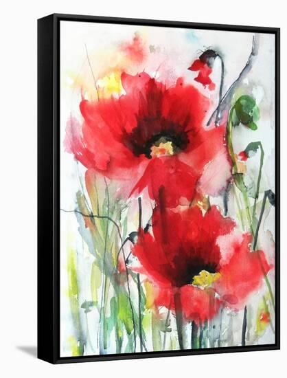 Red Poppies-Karin Johannesson-Framed Stretched Canvas