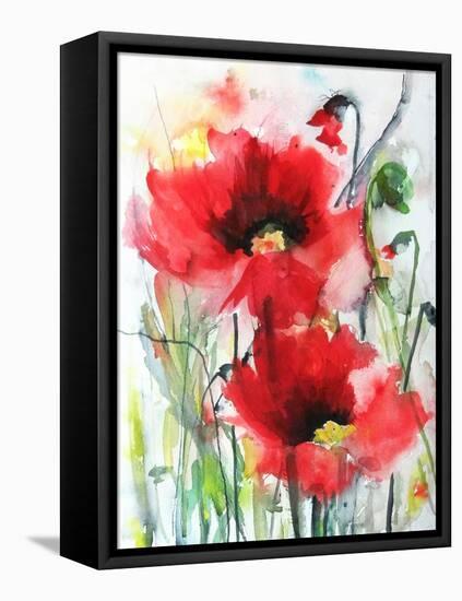 Red Poppies-Karin Johannesson-Framed Stretched Canvas