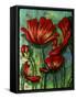 Red Poppies-Cherie Roe Dirksen-Framed Stretched Canvas