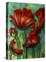 Red Poppies-Cherie Roe Dirksen-Stretched Canvas