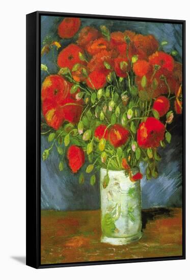 Red Poppies-Vincent van Gogh-Framed Stretched Canvas