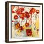 Red Poppy Chaos-Shirley Novak-Framed Art Print