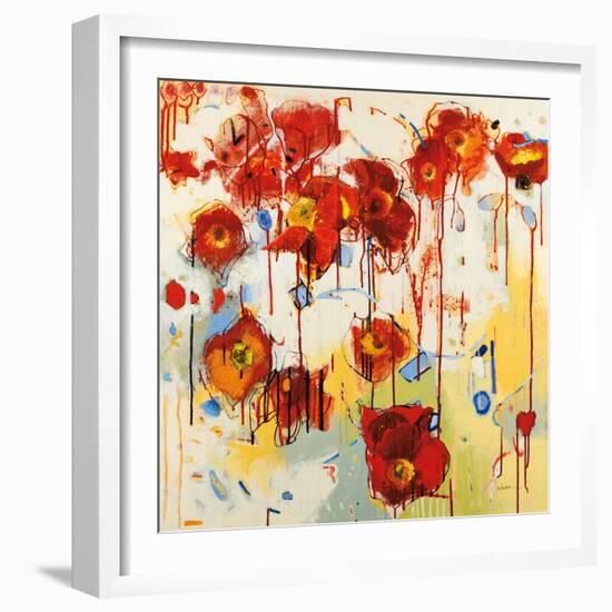 Red Poppy Chaos-Shirley Novak-Framed Art Print