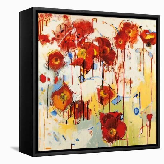 Red Poppy Chaos-Shirley Novak-Framed Stretched Canvas