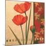 Red Poppy Damasque-TC Chiu-Mounted Art Print