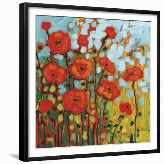 Red Poppy Field-Jennifer Lommers-Framed Giclee Print