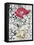 Red Poppy Motif 1-Megan Swartz-Framed Stretched Canvas