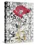 Red Poppy Motif 1-Megan Swartz-Stretched Canvas