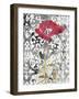 Red Poppy Motif 1-Megan Swartz-Framed Art Print