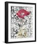 Red Poppy Motif 1-Megan Swartz-Framed Art Print