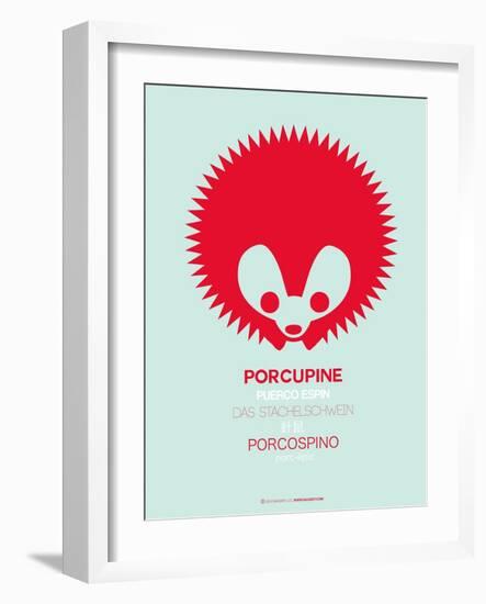 Red Porcupine Multilingual Poster-NaxArt-Framed Art Print