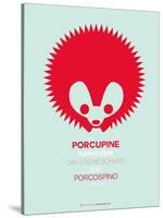 Red Porcupine Multilingual Poster-NaxArt-Stretched Canvas