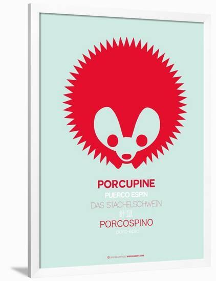 Red Porcupine Multilingual Poster-NaxArt-Framed Art Print