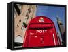 Red Post Box, City Hall Square, Copenhagen, Denmark, Scandinavia, Europe-Frank Fell-Framed Stretched Canvas
