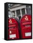 Red Post Boxes and Marble Church Entrance, Copenhagen, Denmark, Scandinavia, Europe-Frank Fell-Framed Stretched Canvas
