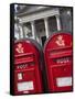 Red Post Boxes and Marble Church Entrance, Copenhagen, Denmark, Scandinavia, Europe-Frank Fell-Framed Stretched Canvas