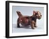 Red Pottery Statue Depicting a Dog Wearing a Mask-null-Framed Giclee Print