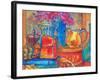 Red Purse and Blue Line-Blenda Tyvoll-Framed Art Print