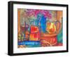 Red Purse and Blue Line-Blenda Tyvoll-Framed Art Print