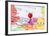 Red Pushpin On Map Of Netherlands-Bigandt_Photography-Framed Art Print